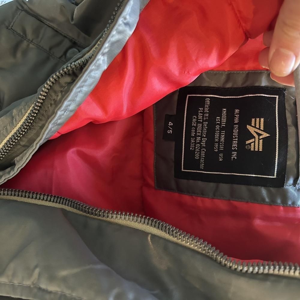 Y2K Vintage alpha industries youth 4/5 bomber jacket faux fur Military Coat - Picture 7 of 12